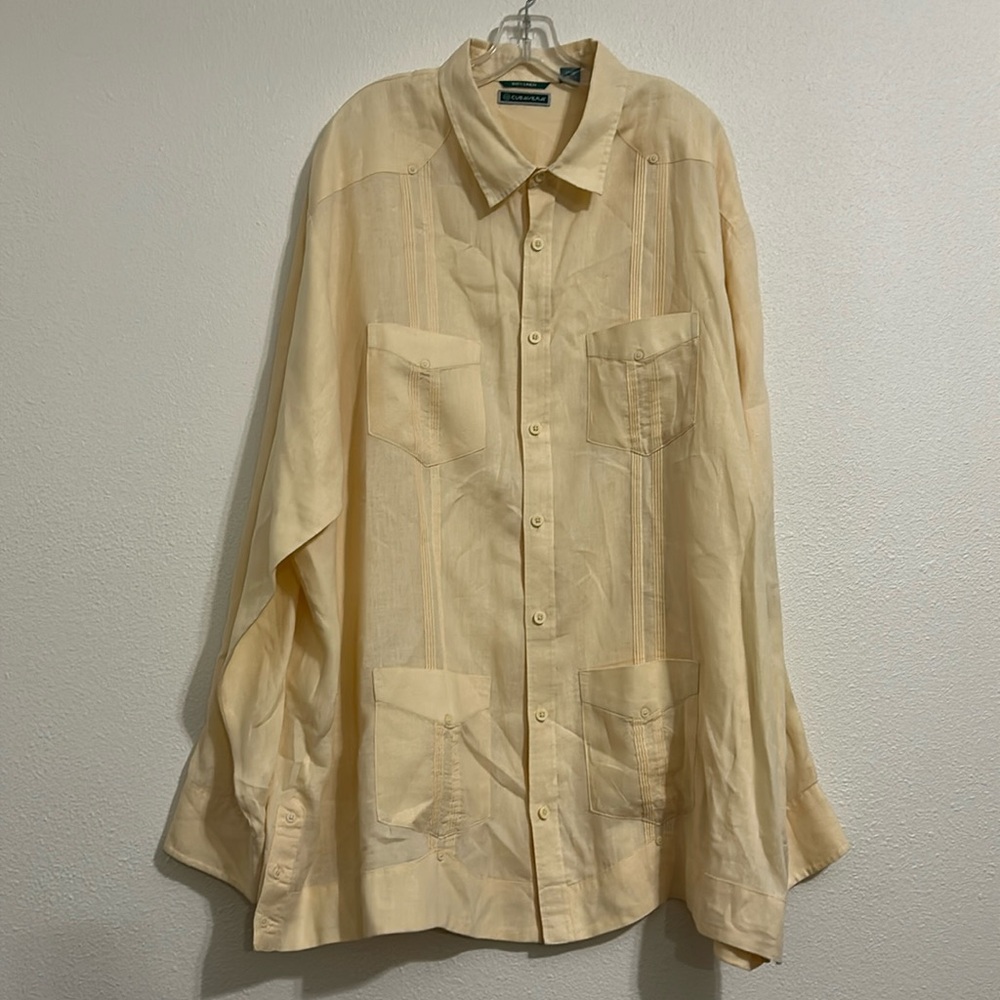 Cubavera Linen Shirt with Pockets. Size 3XLT